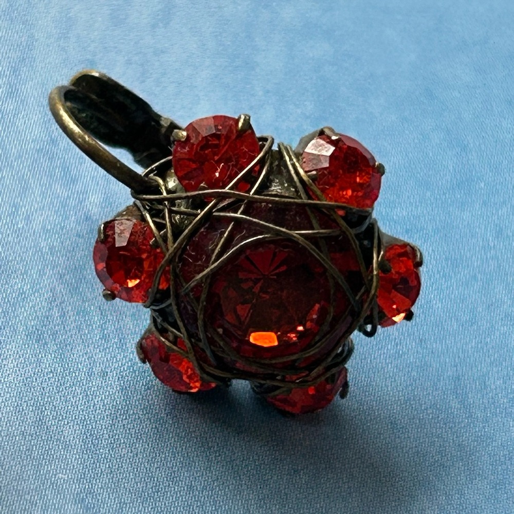 KONPLOTT By Miranda Konstantinidou Red Crystal, Leverback Earrings - Picture 7 of 7